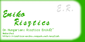 eniko risztics business card